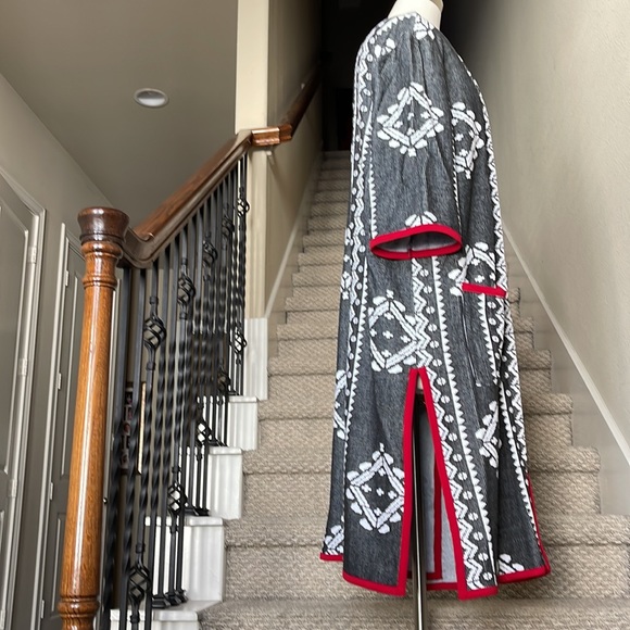 Antthony Original XL Aztec print Knot Jacquard Duster Coat - Picture 4 of 10